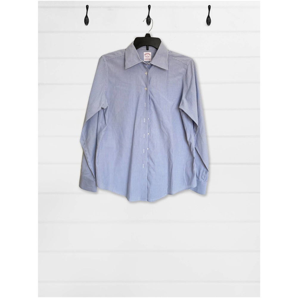 BROOKS BROTHERS Women's Size 6 Long Sleeve Blue Stripe